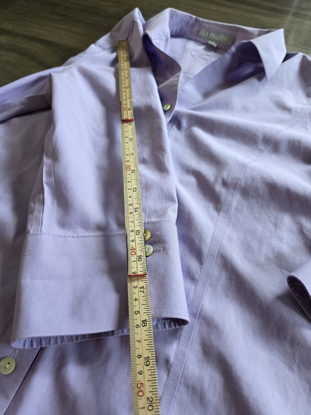 Foxcroft Non-Iron Fitted Blouse Lavender Lilac Button-Down Long Sleeve Sz 10 - Picture 7 of 9